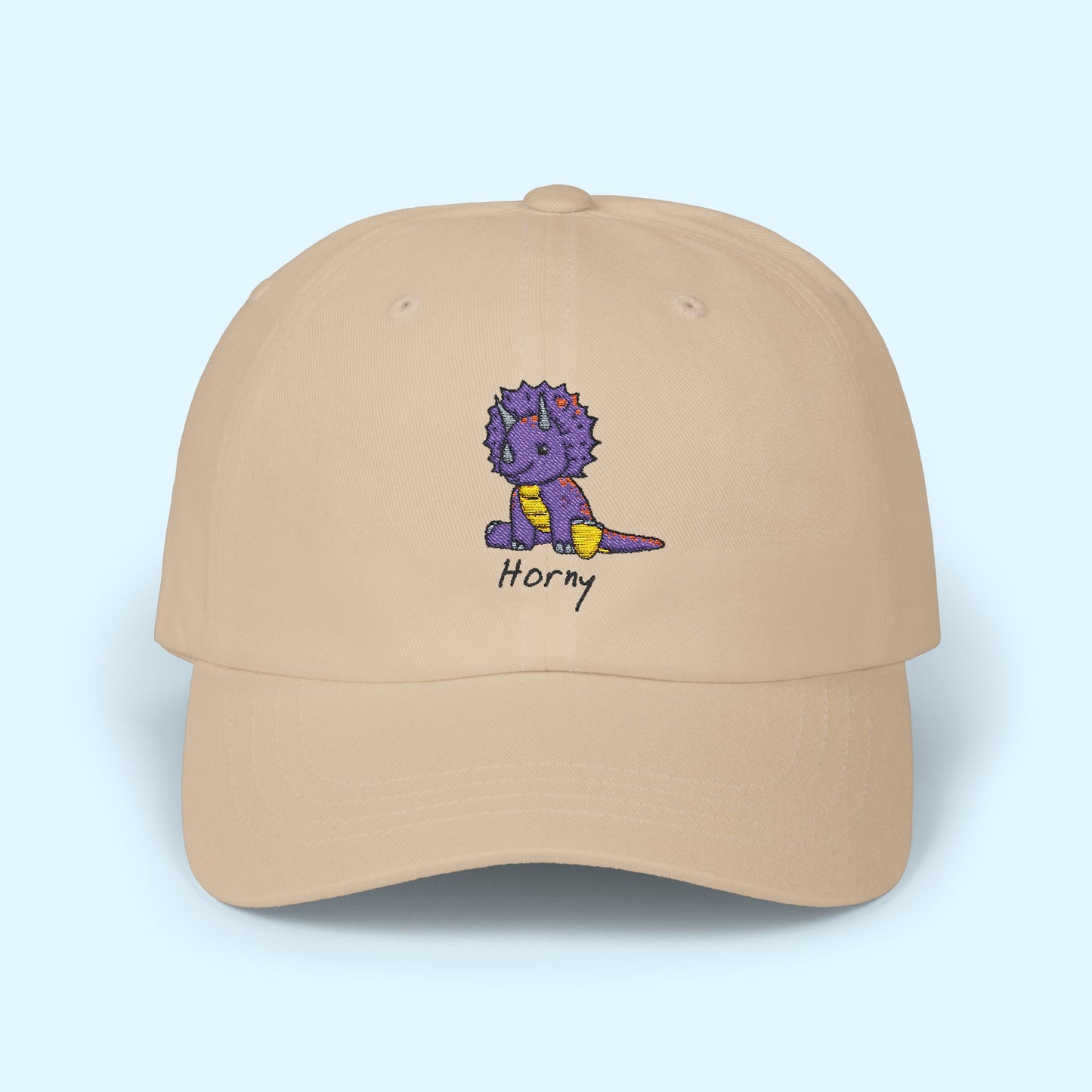 ‘Horny’ Triceratops Classic Dad Cap - Trixie - Light