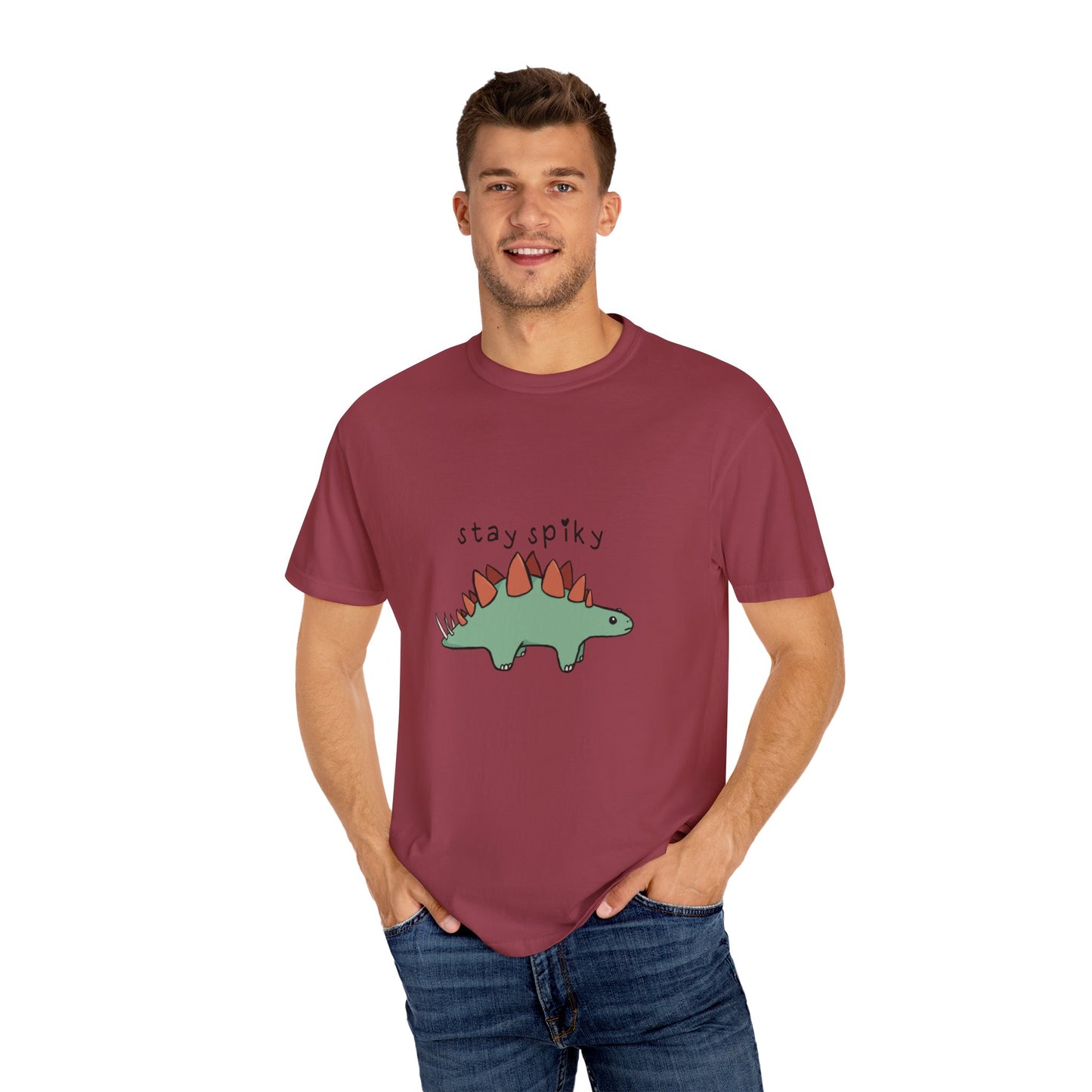 ‘Stay Spiky’ Sammy Stegosaurus Dinosaur Unisex T-Shirt