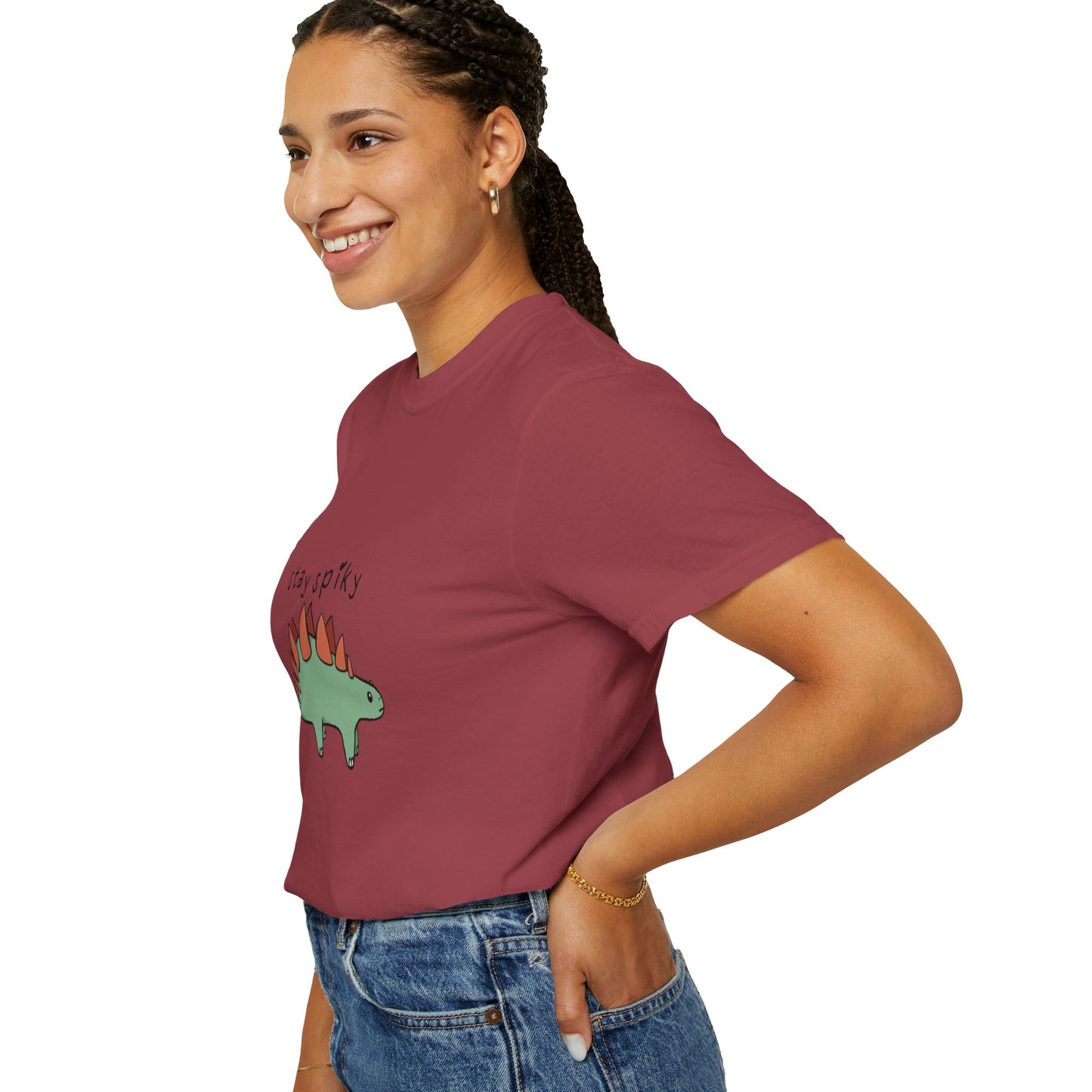‘Stay Spiky’ Sammy Stegosaurus Dinosaur Unisex T-Shirt