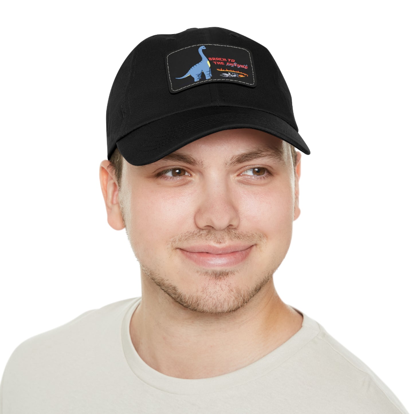 ‘Brach to the Future’ Billy Brachiosaurus Classic Dad Cap with Leather Patch