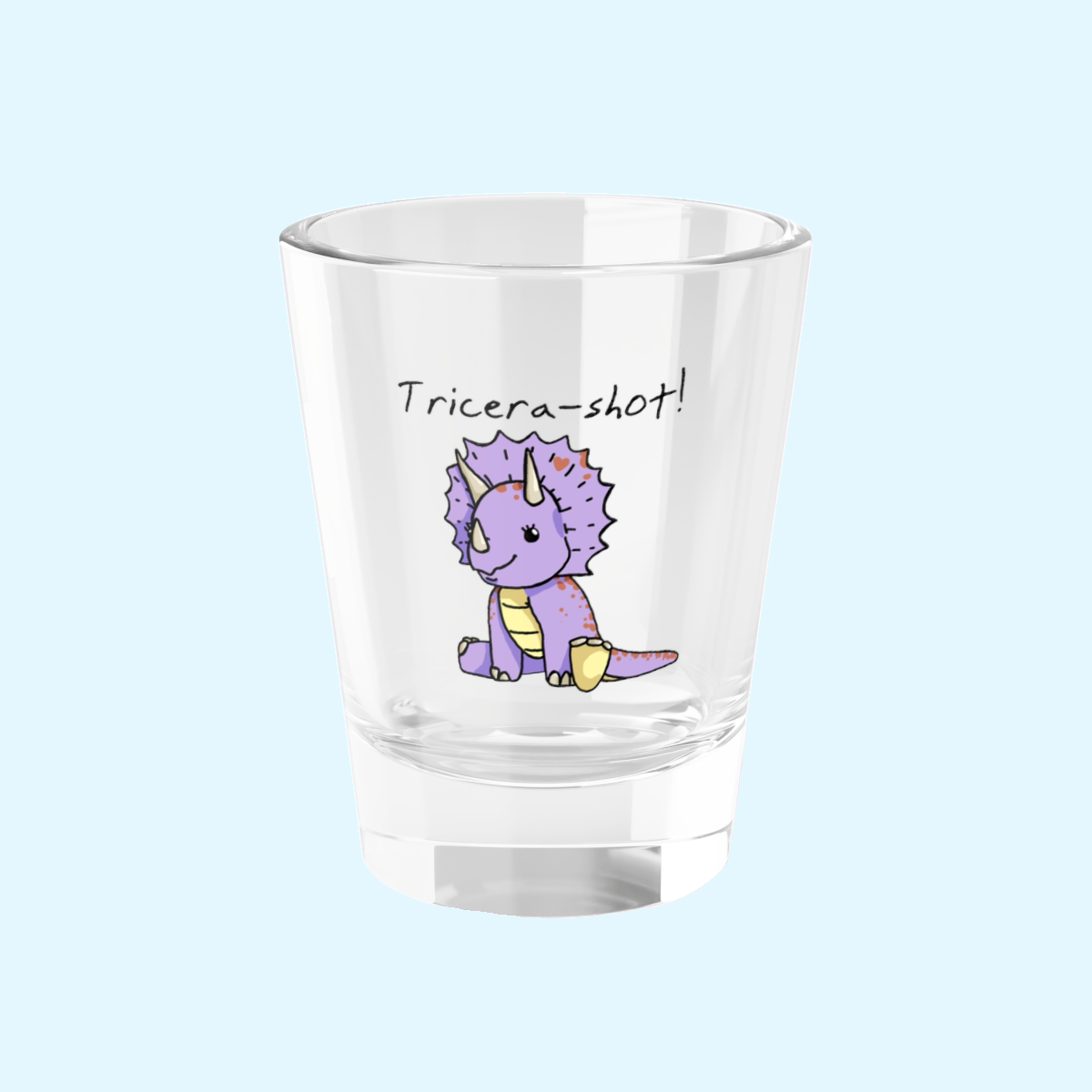 ‘Tricera-shot!’ Trixie Triceratops Dinosaur Shot Glass - 1.5oz