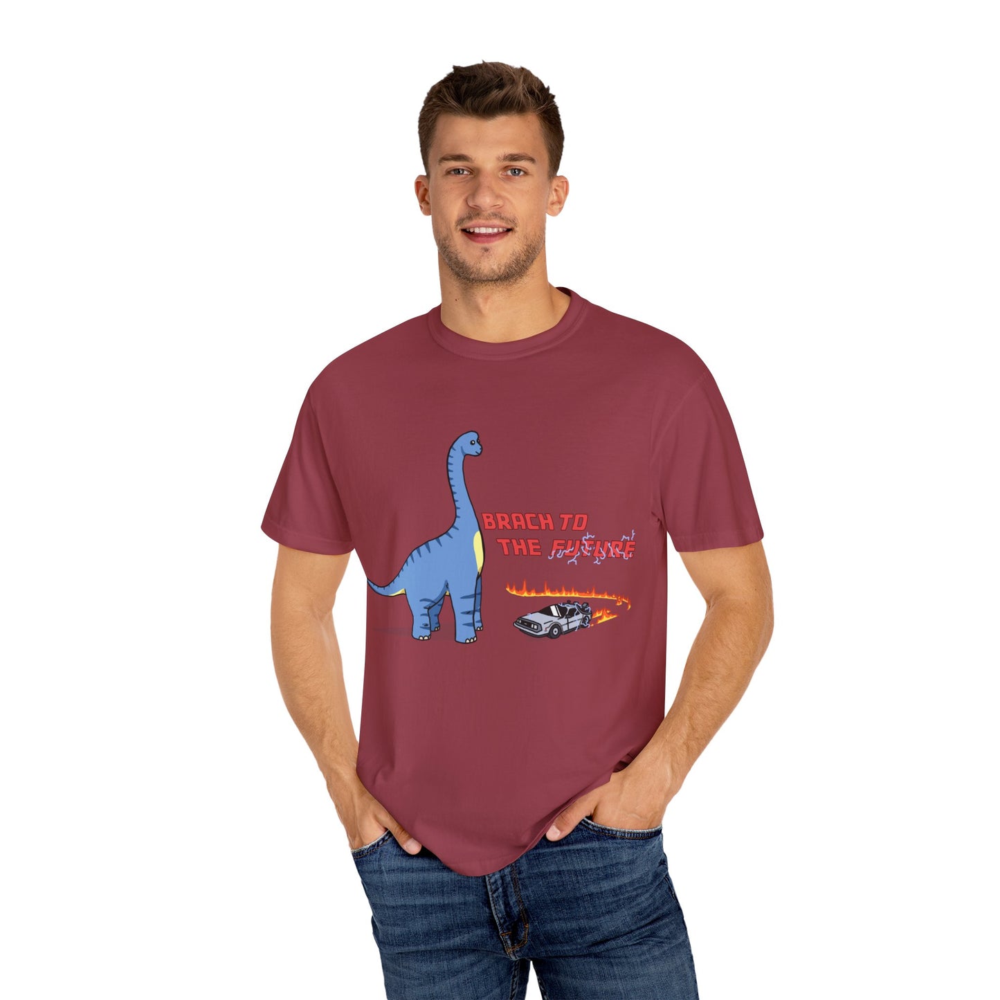‘Brach to the Future’ Billy Brachiosaurus Dinosaur Unisex T-shirt