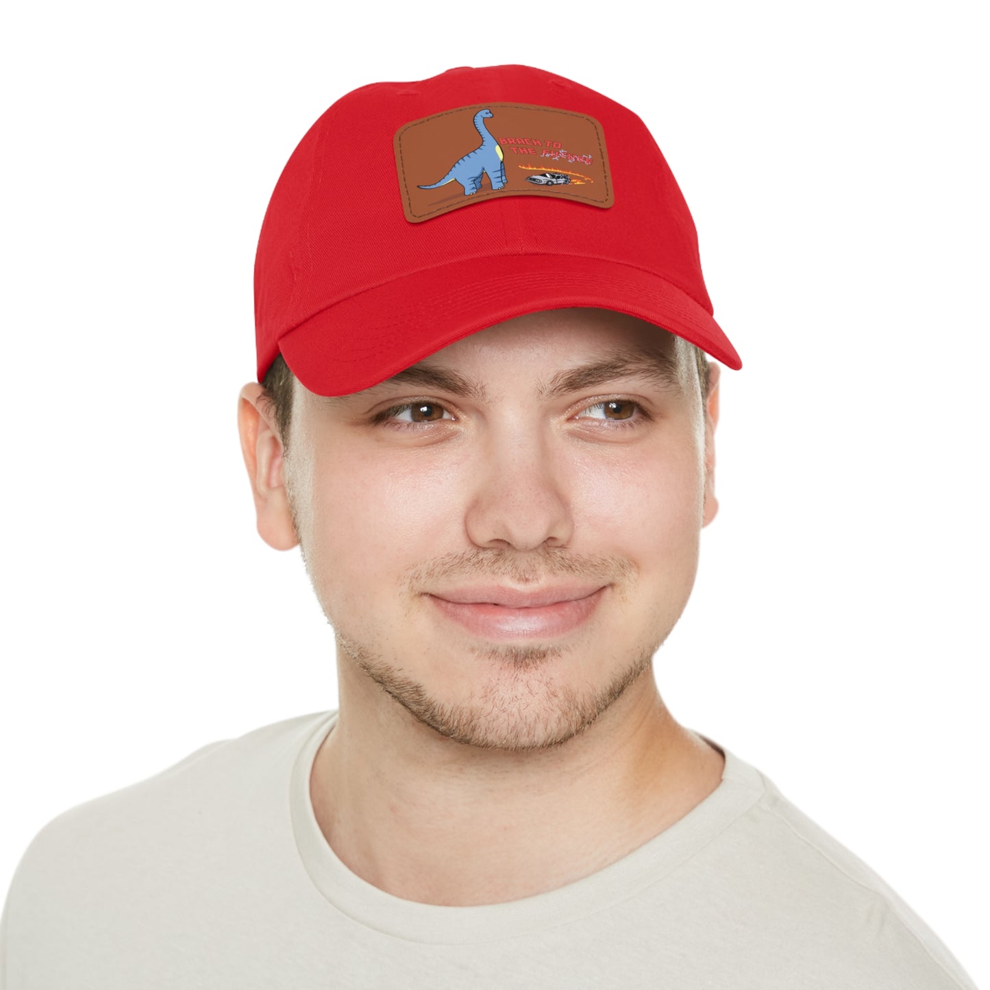 ‘Brach to the Future’ Billy Brachiosaurus Classic Dad Cap with Leather Patch