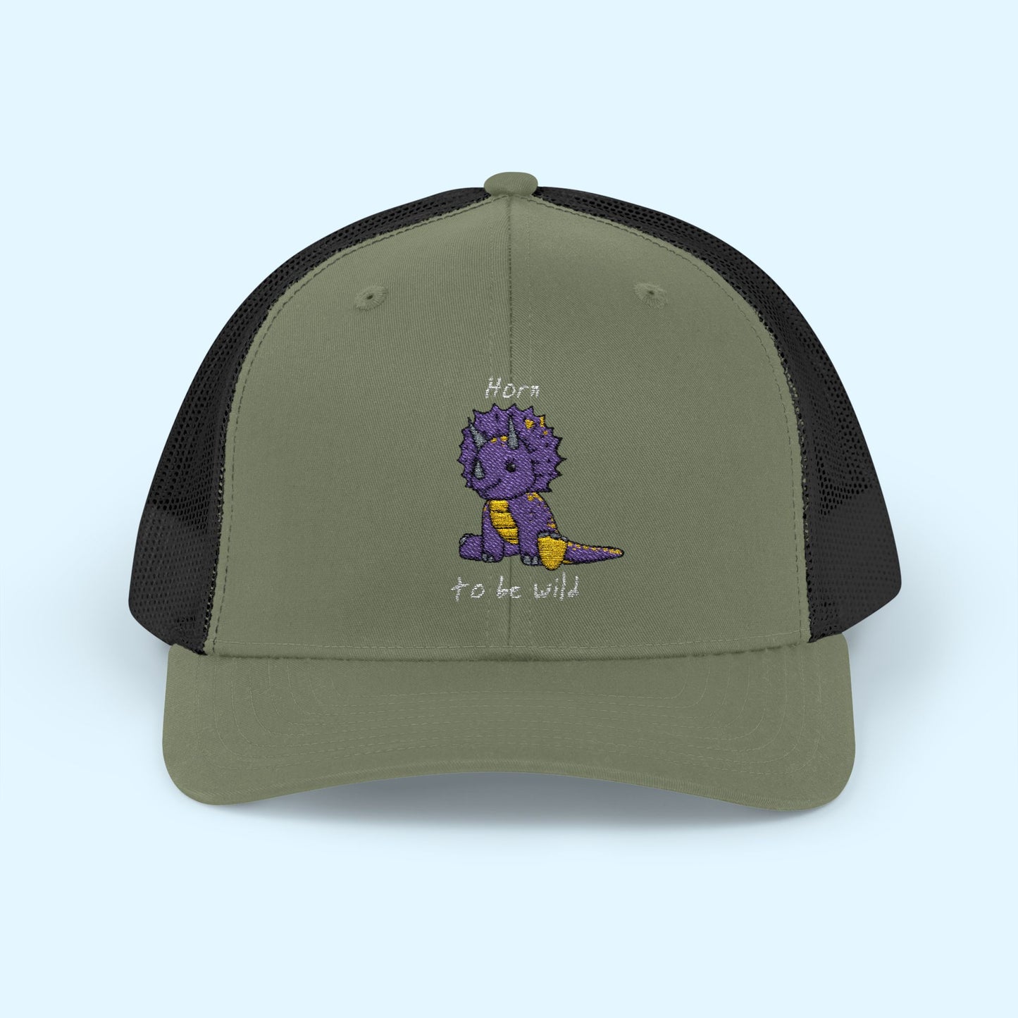 ‘Horn to be Wild’ Triceratops Snapback Trucker Cap - Trixie