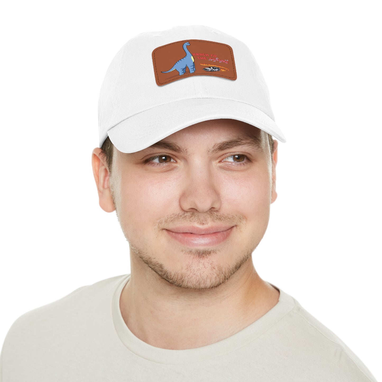 ‘Brach to the Future’ Billy Brachiosaurus Classic Dad Cap with Leather Patch