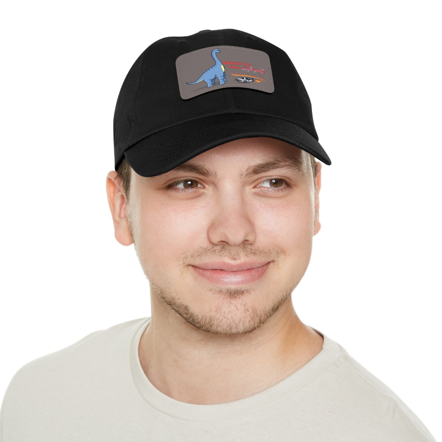 ‘Brach to the Future’ Billy Brachiosaurus Classic Dad Cap with Leather Patch