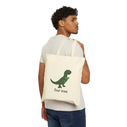 ‘Rawr-some’ Tori T. Rex  Dinosaur Canvas Tote Bag