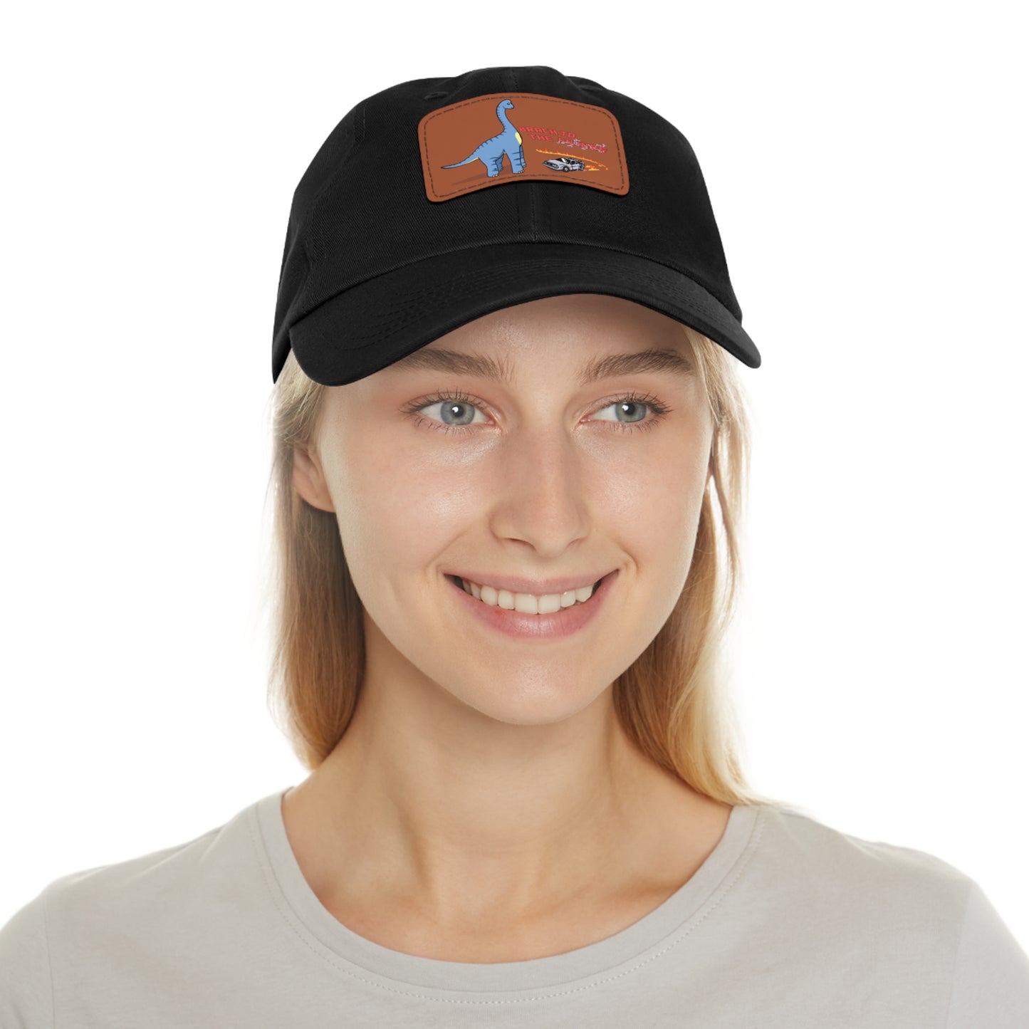 ‘Brach to the Future’ Billy Brachiosaurus Classic Dad Cap with Leather Patch