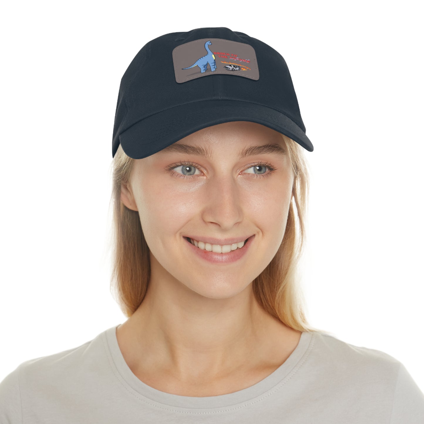 ‘Brach to the Future’ Billy Brachiosaurus Classic Dad Cap with Leather Patch