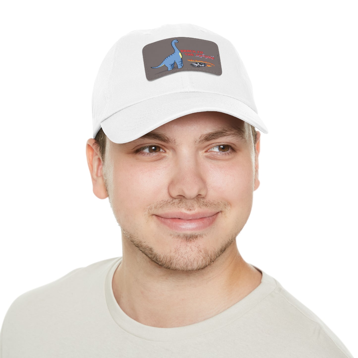 ‘Brach to the Future’ Billy Brachiosaurus Classic Dad Cap with Leather Patch