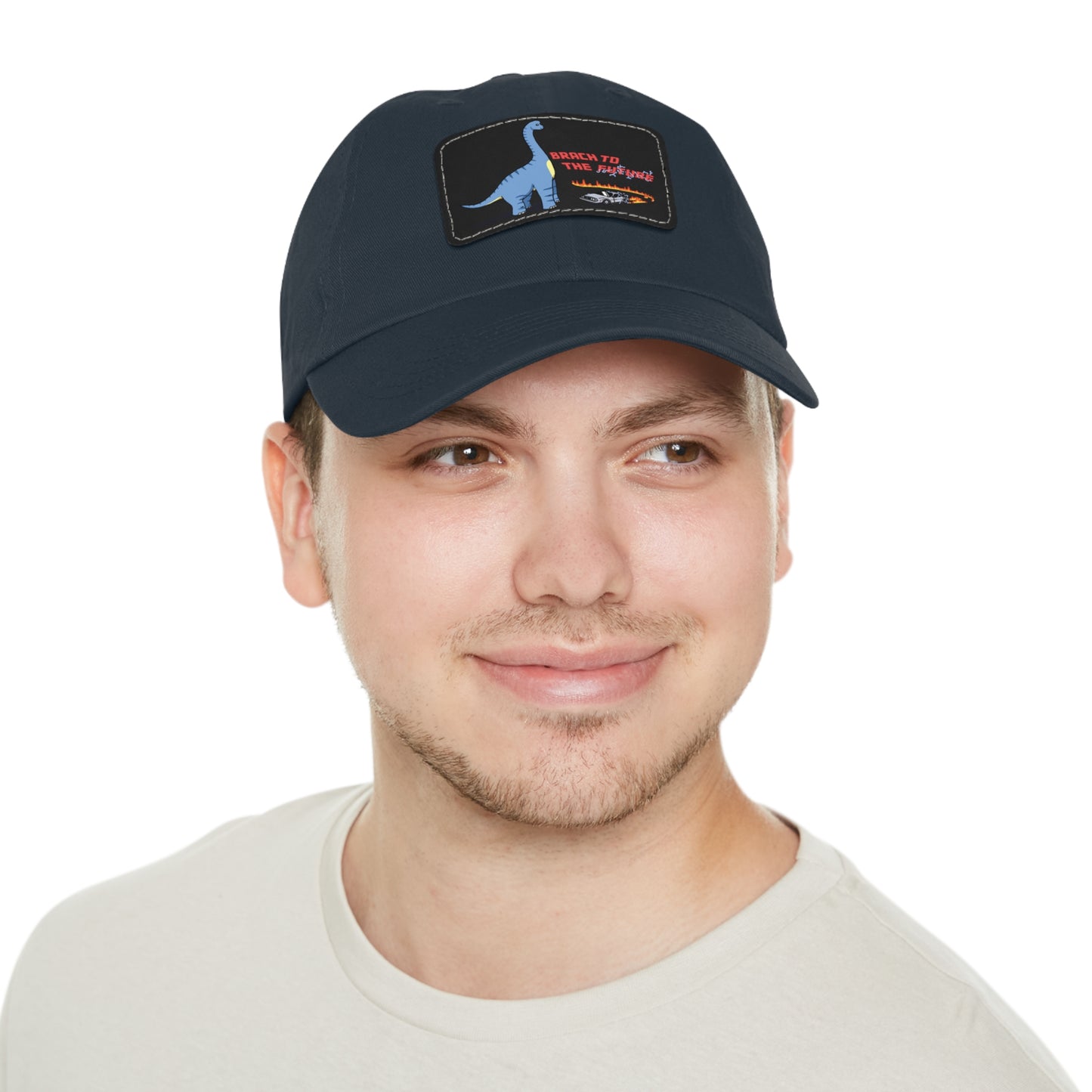 ‘Brach to the Future’ Billy Brachiosaurus Classic Dad Cap with Leather Patch