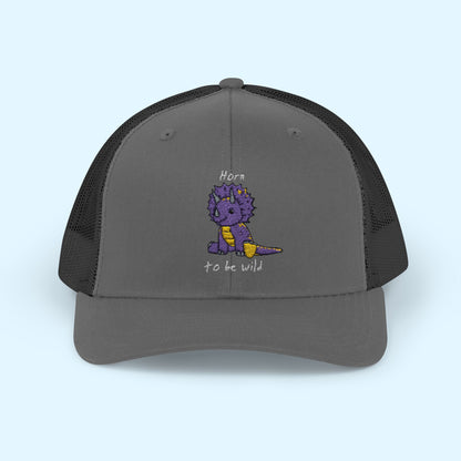 ‘Horn to be Wild’ Triceratops Snapback Trucker Cap - Trixie