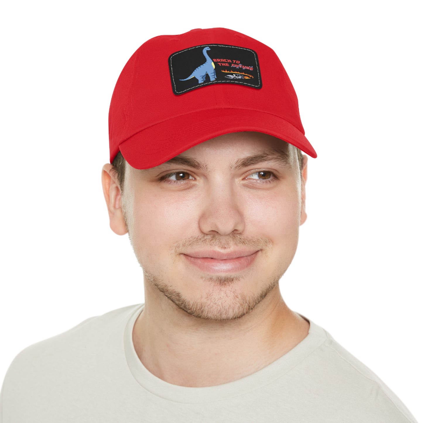 ‘Brach to the Future’ Billy Brachiosaurus Classic Dad Cap with Leather Patch