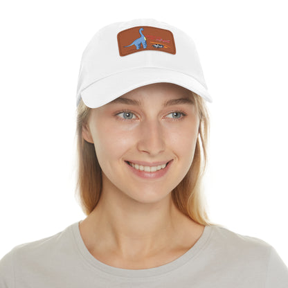 ‘Brach to the Future’ Billy Brachiosaurus Classic Dad Cap with Leather Patch