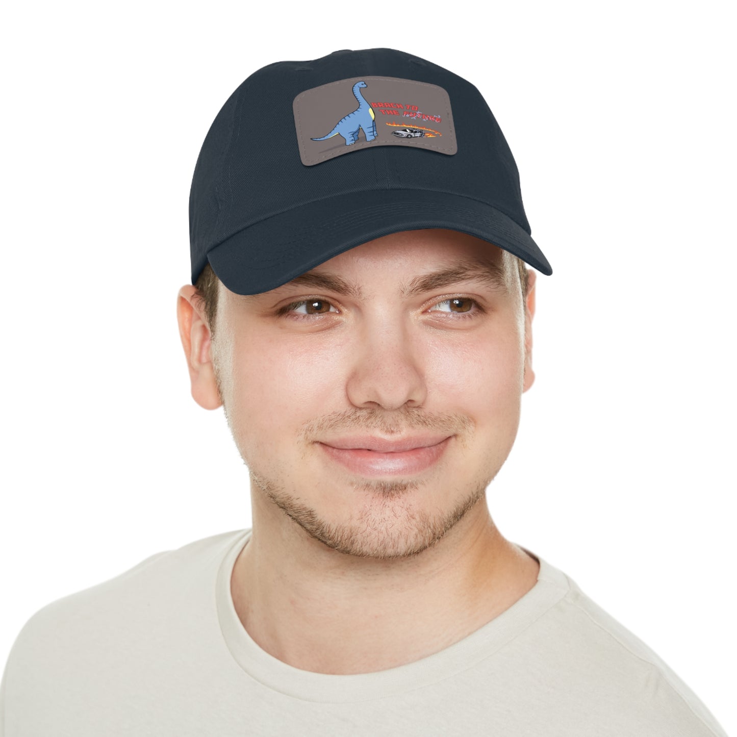 ‘Brach to the Future’ Billy Brachiosaurus Classic Dad Cap with Leather Patch
