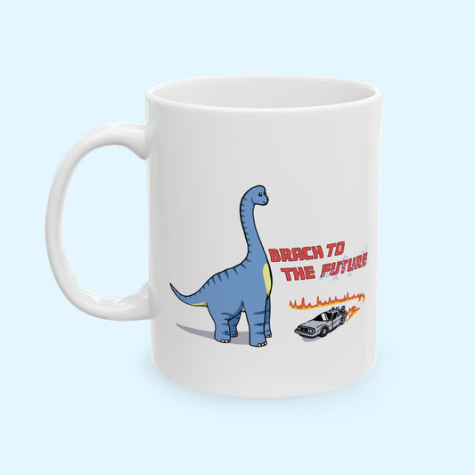 ‘Brach to the Future’ Billy Brachiosaurus Dinosaur Ceramic Mug