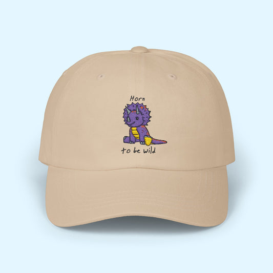‘Horn to be Wild’ Triceratops Classic Dad Cap - Trixie - Light