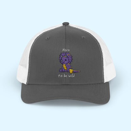 ‘Horn to be Wild’ Triceratops Snapback Trucker Cap - Trixie