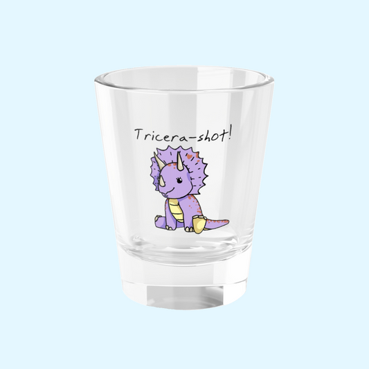 ‘Tricera-shot!’ Trixie Triceratops Dinosaur Shot Glass - 1.5oz