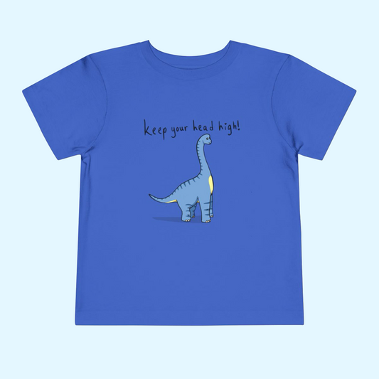 ‘Keep Your Head High’ Billy Brachiosaurus Dinosaur Toddler Tee
