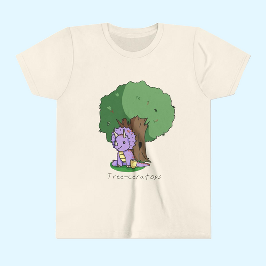 ‘Tree-ceratops’ Trixie Triceratops Dinosaur Youth Tee