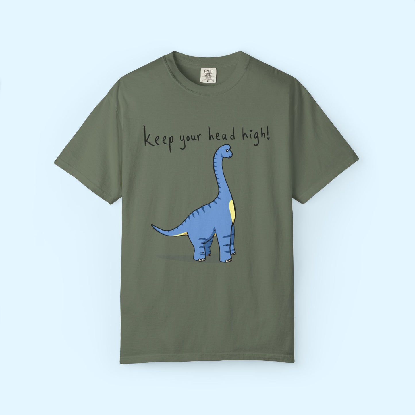 ‘Keep Your Head High’ Billy Brachiosaurus Dinosaur Unisex T-shirt
