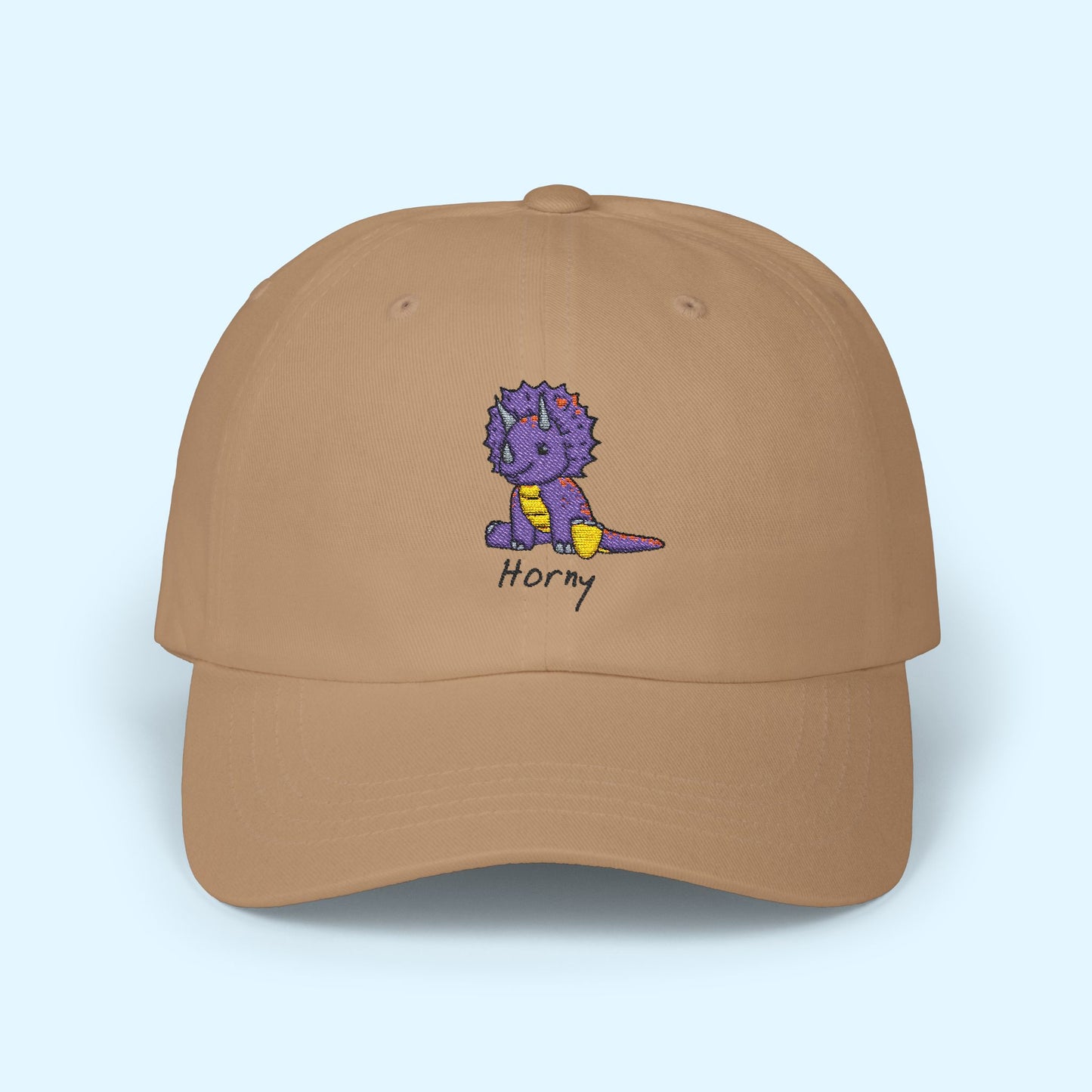‘Horny’ Triceratops Classic Dad Cap - Trixie - Light