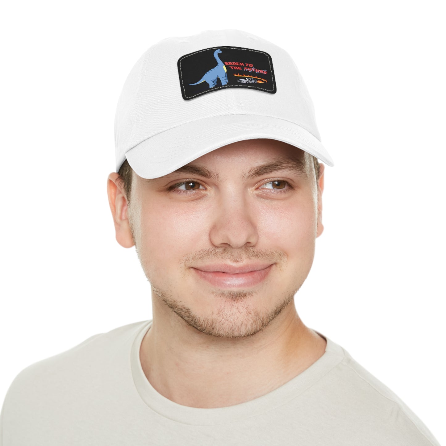 ‘Brach to the Future’ Billy Brachiosaurus Classic Dad Cap with Leather Patch