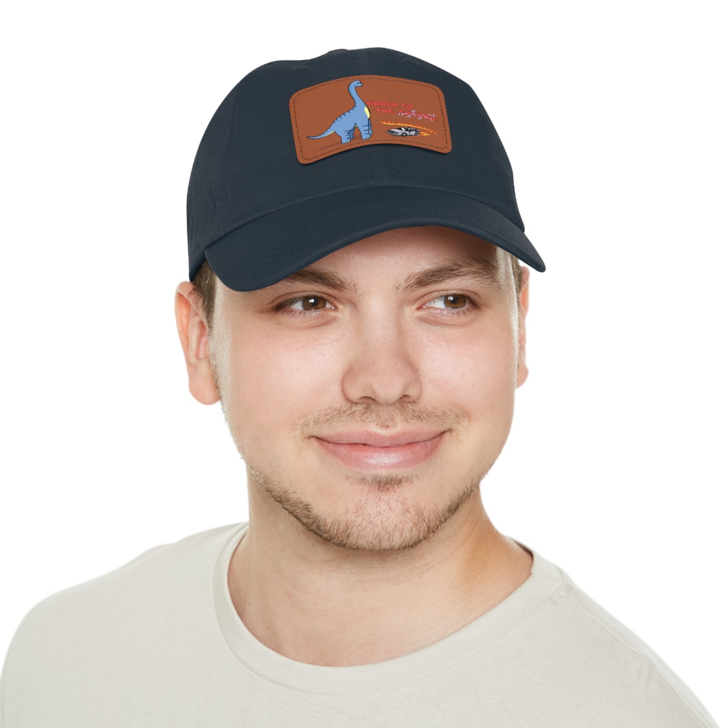 ‘Brach to the Future’ Billy Brachiosaurus Classic Dad Cap with Leather Patch