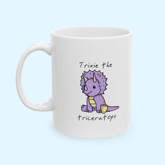 ‘Trixie the Triceratops’ Dinosaur Ceramic Mug