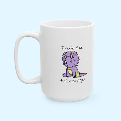 ‘Trixie the Triceratops’ Dinosaur Ceramic Mug