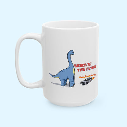 ‘Brach to the Future’ Billy Brachiosaurus Dinosaur Ceramic Mug
