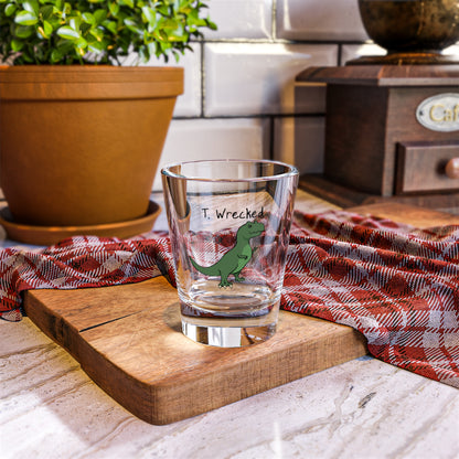 ‘T. Wrecked’ Tori T. Rex Dinosaur Shot Glass - 1.5oz