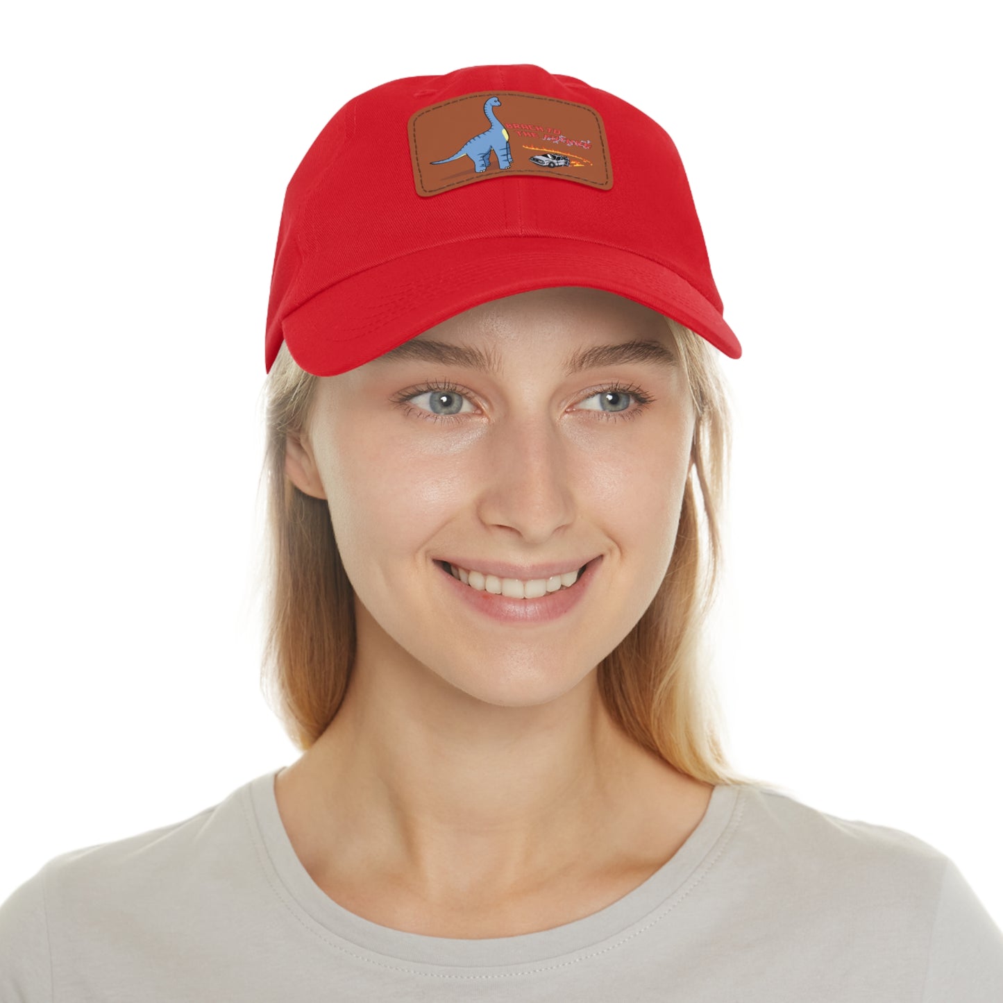 ‘Brach to the Future’ Billy Brachiosaurus Classic Dad Cap with Leather Patch