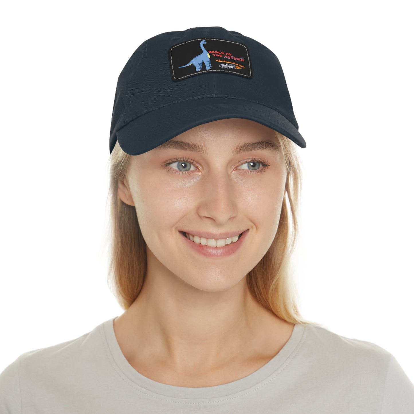 ‘Brach to the Future’ Billy Brachiosaurus Classic Dad Cap with Leather Patch