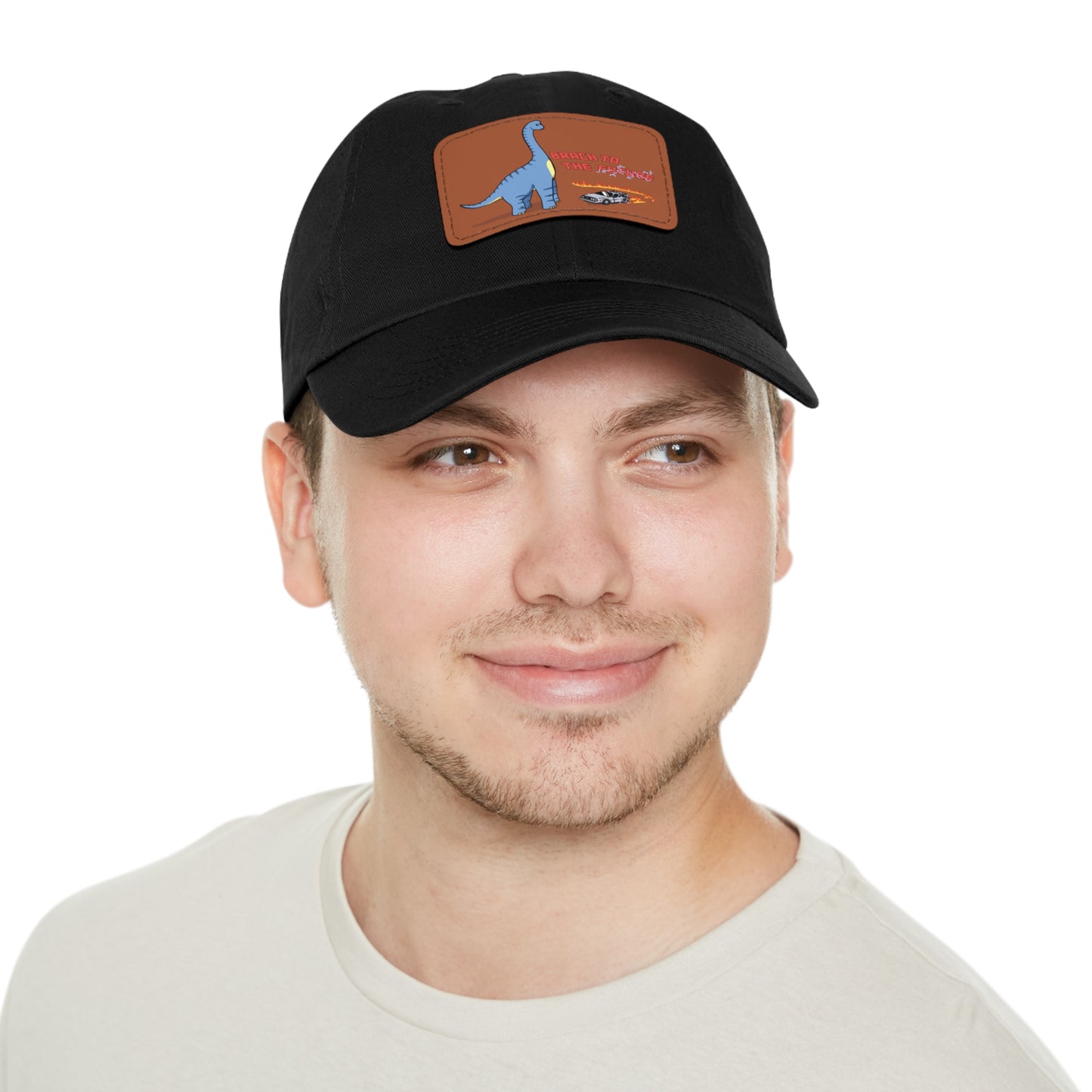 ‘Brach to the Future’ Billy Brachiosaurus Classic Dad Cap with Leather Patch